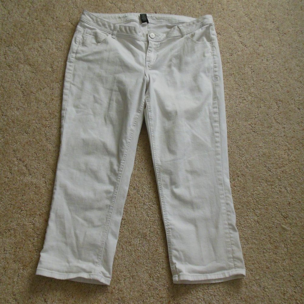 Lane Bryant White Crop Jeans